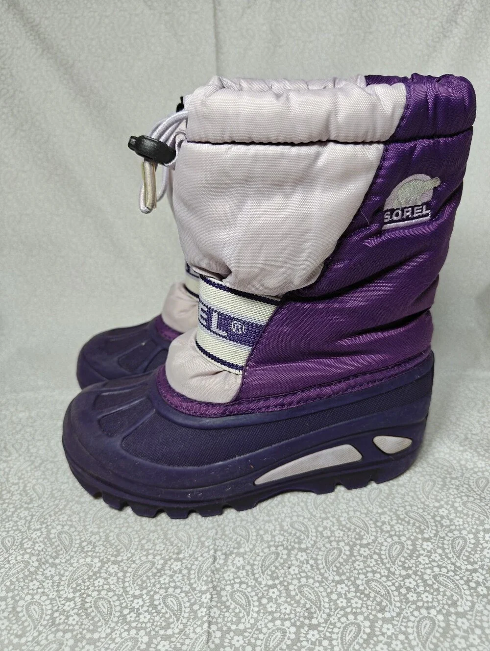 Sorel Youth Cub  Insulated Purple Lavender Winter Snow Boots Toddler Girl's 12